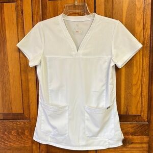 Adar White Scrub Top Uniform XS